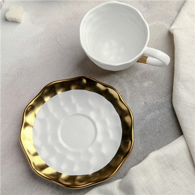 Чайная пара «Инь и ян», чашка 250 мл, блюдце d=15 см, цвет белый