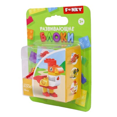 Конструктор детский Funky Toys «Петух», с крупными блоками, 16 деталей