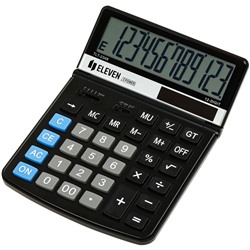 Калькулятор настольный ELEVEN TLT-2348, с регул. углом наклона дисплее, 12-разрядный, 140*197*26мм, дв.питание, черный