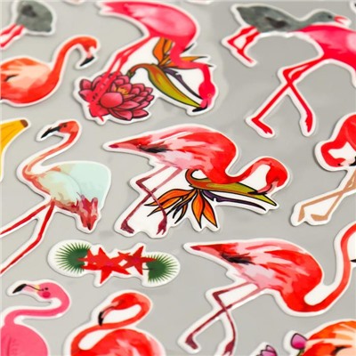 Наклейка пластик "Фламинго" МИКС 25х20 см