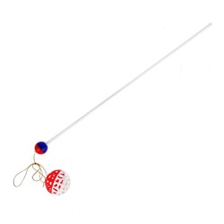 Дразнилка-удочка с сетчатым мячиком Зооник, 50 см, микс