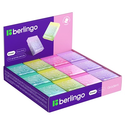 Ластик Berlingo "Gradient" (BLc_00840) прямоугольный, ECO-PVC, пласт. держатель, 45*32*11мм