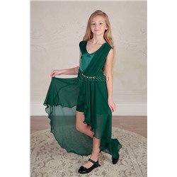 Платье нарядное для девочки арт. ИР-1711, цвет темно-зеленый