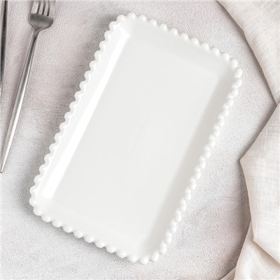 Блюдо прямоугольное «Классика», 25×16 см, цвет белый