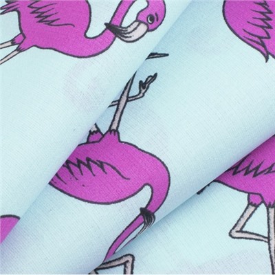 Ткань на отрез поплин 150 см 434/2 Фламинго цвет мята