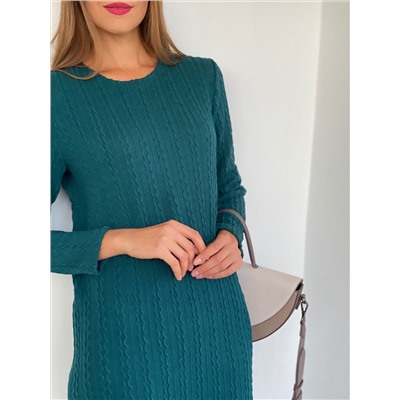 2572 Платье-свитер сине-зелёное