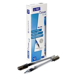 Ручка гелевая LINC "Ocean Slim" черная 0.5мм (200S, 069121) полупрозрач. корпус
