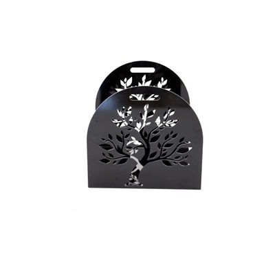 Дровница, декор «Дерево», 370 × 400 × 380 мм, цвет чёрный