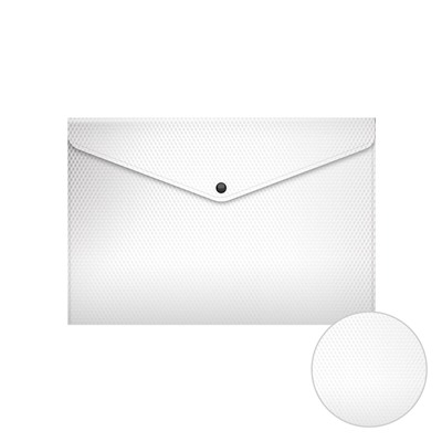 Папка с кнопкой А4 ErichKrause "Diamond Total" полупрозрачная (54895) 180 мкм, белая