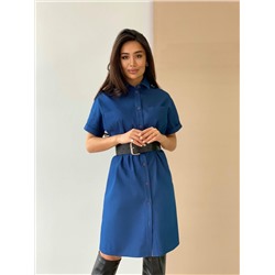 5540 Платье-рубашка из денима синее