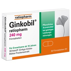 Ginkobil (Гинкобил) ratiopharm 240 mg 30 шт
