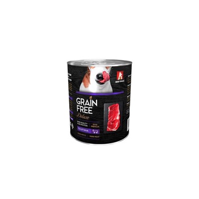 Влажный корм GRAIN FREE  телятина, для собак, ж/б, 350 г