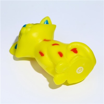 Игрушка пищащая "Кошечка" для собак, 10 см, жёлтая