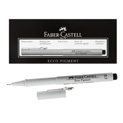 Ручка капиллярная для черчения и рисования Faber-Castell линер Ecco Pigment 0.5 мм, пигментная, черный 166599