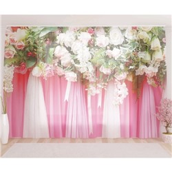 Фототюль «Свадебные цветы», размер 290 х 260 см, вуаль