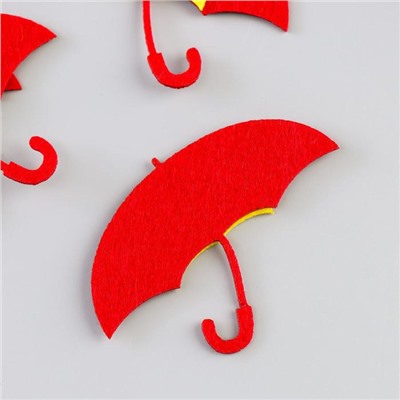 Декор для творчества фетр "Яркий зонтик" набор 5 шт 6х8 см, МИКС