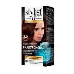 Стойкая крем-краска для волос Гиалуроновая Stylist Color Pro 115 мл, тон 3.0 темный каштан