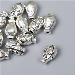 Бусина для творчества металл "Будда" серебро G235B1175 1,3х0,9 см