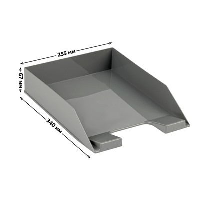Лоток горизонтальный для бумаг СТАММ "Фаворит" серый (ЛТГ-30500)