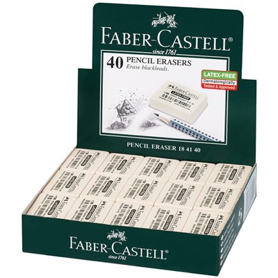 Ластик Faber-Castell "Latex-Free" (184140) каучук, прямоугольный, 37*25*7мм