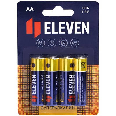 Батарейка LR6 "Eleven SUPER", алкалиновая, на блистере BL4