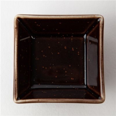 Салатник квадратный «Аквалуна» 7 см, шоколад