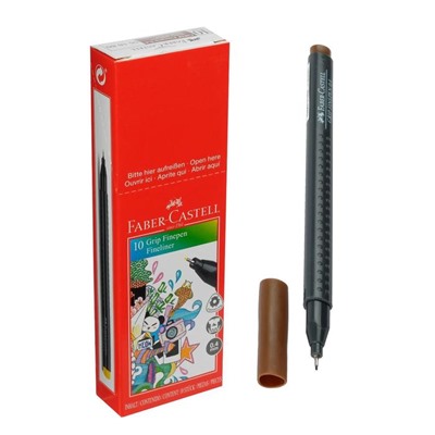 Ручка капиллярная Faber-Castell GRIP, линер 0.4 мм, светлая охра