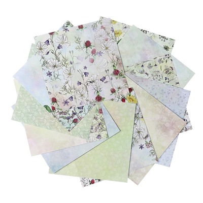 Набор бумаги для скрапбукинга Mr.Painter (12 л) "Цвет.атлас.Полевые цветы"15х15 см,190 гр/м2