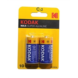Батарейка LR14 "Kodak MAX", алкалиновая, на блистере BL2