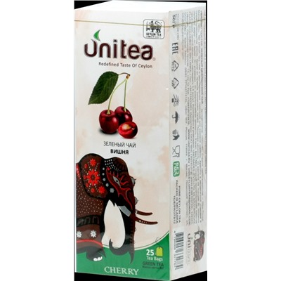 UNITEA. Cherry зеленый 50 гр. карт.пачка, 25 пак.