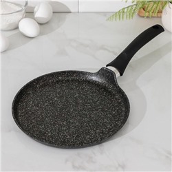 Сковорода блинная Granit Ultra, d=24 см, пластиковая ручка, антипригарное покрытие, цвет чёрный