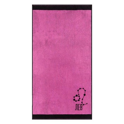 Полотенце махровое Этель "Знаки зодиака: Лев" розовый, 67х130 см, 420 гр/м2, 100% хлопок