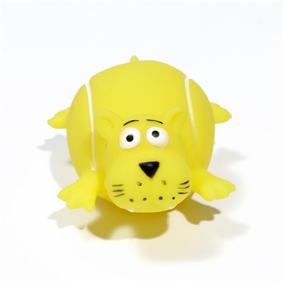 Игрушка пищащая "Собакомяч" для собак, 10 см, жёлтая