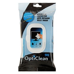 Влажные салфетки OptiClean, для экранов, 90 шт