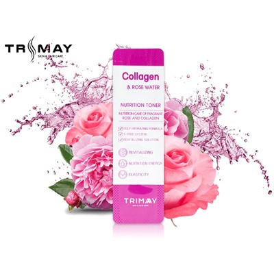 Пробник Тонера успокаивающего с прованской Розой и Коллагеном Trimay, 1 ml