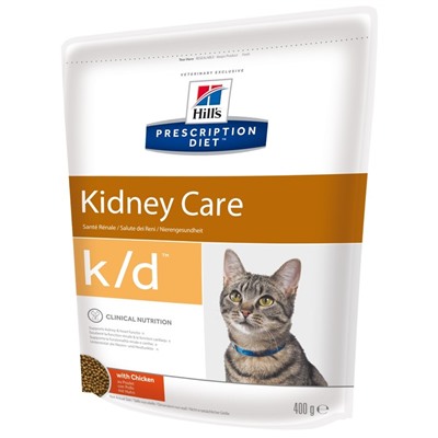Сухой корм Hill's Cat k/d для кошек, лечение II стадии почечной недостаточности, курица, 400 г