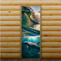 Дверь левое открывание "Дельфин", 190 х 67 см, с фотопечатью 6 мм Добропаровъ