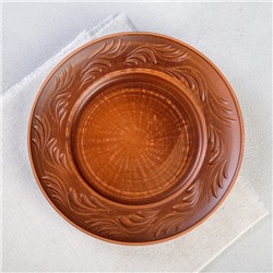 Тарелка "Домашние традиции", плоская, декор, красная глина, 19 см