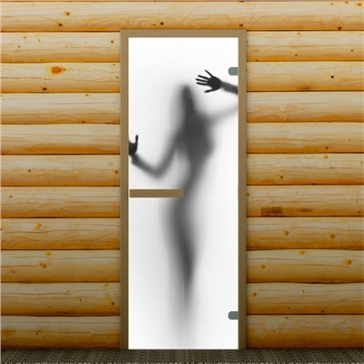 Дверь для бани и сауны стеклянная "Девушка", 190х67, 6мм, с фотопечатью