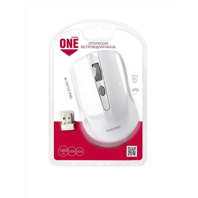 Мышь беспроводная SmartBuy 352AG-W "ONE", белая