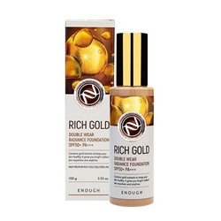 Enough Тональная основа с эффектом сияния №21 / Rich Gold Double Wear Radiance Foundation SPF 50, 100 мл