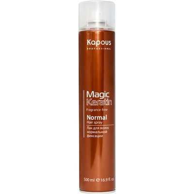 Лак для волос Kapous Magic Keratin, нормальная фиксация, с кератином, 500 мл