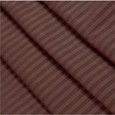 Ткань на отрез страйп сатин полоса 1х1 см 220 см 120 гр/м2 цвет 896/2 шоколад