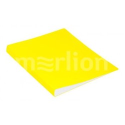 Папка с боковым зажимом пластиковая Double Neon DNE07CYEL 0.7мм желтая с карманом (1131686) Бюрократ {Россия}