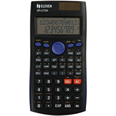 Калькулятор научный ELEVEN SR-270N, 10+2-разр., 240 функций, 162*82мм, дв. питание, черный
