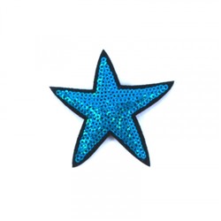 Термоаппликация ТАП 054 звезда синяя 7см