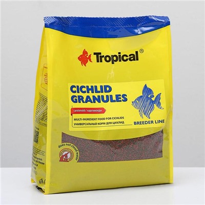 Корм Tropical Cichlid Granules для цихлид, медленно тонущие гранулы, 1 кг