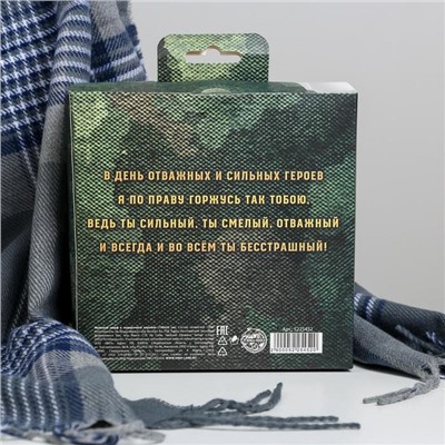 Мужской шарф в подарочной коробке "С 23 февраля!", 195х35 см