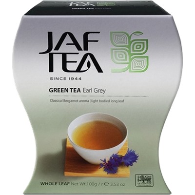 JAF TEA. Зеленый. Earl Grey 100 гр. карт.пачка