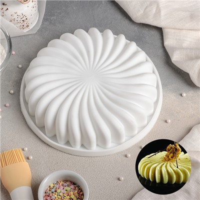 Форма для муссовых десертов и выпечки Доляна «Нежная сладость», 20×4,5 см, цвет белый